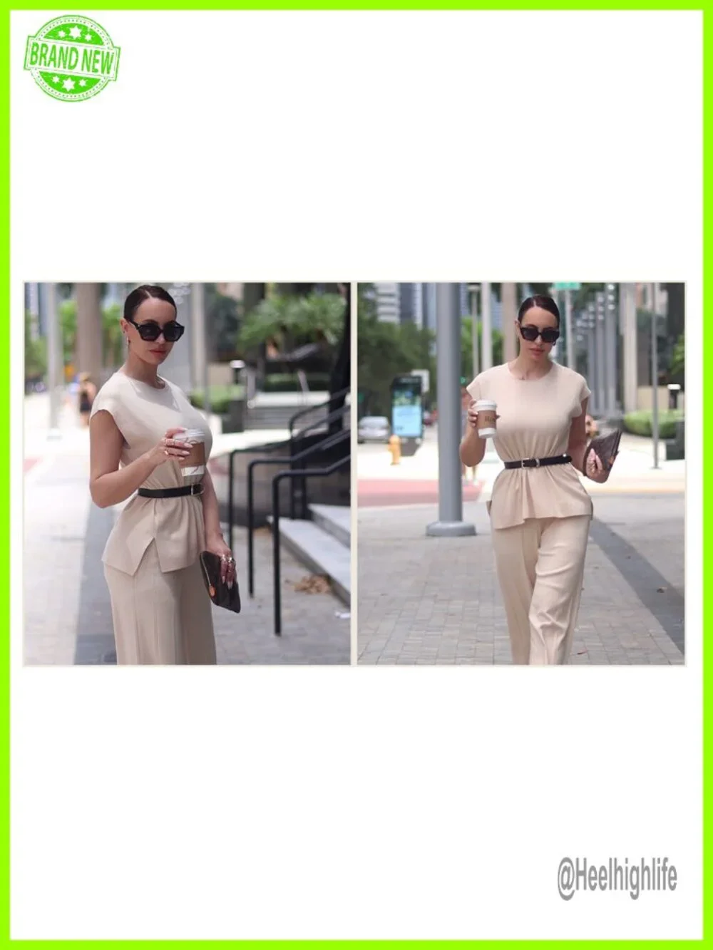 Two Piece Lounge Set Cap Sleeve Knit Top Wide Leg Pleated Pants Sweater Sets